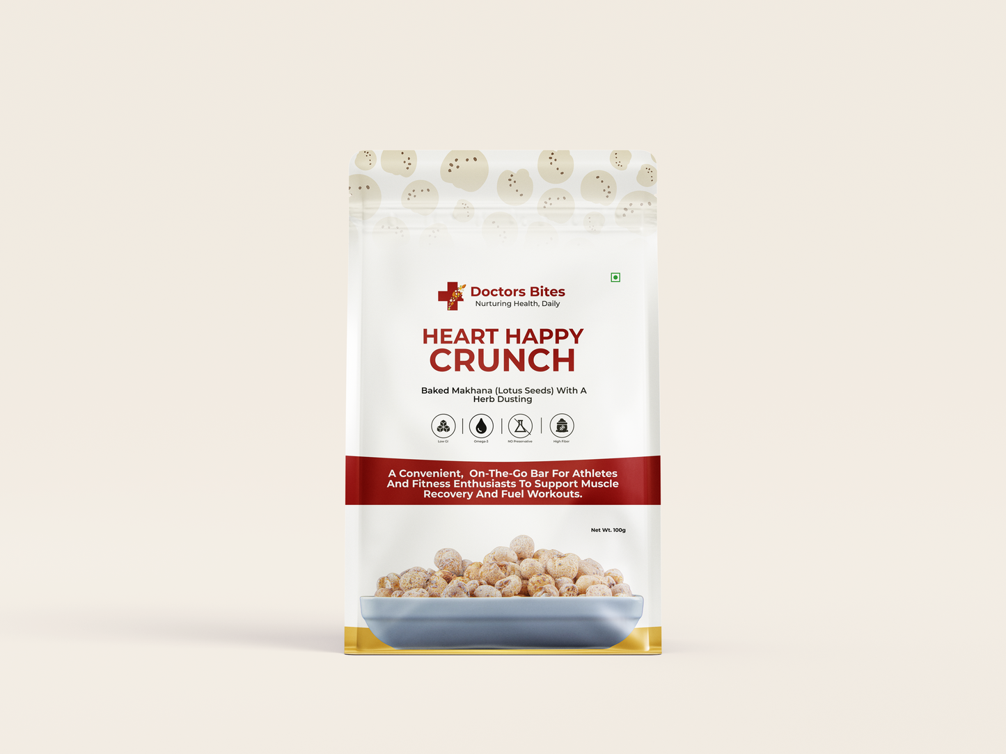 Doctors Bite Heart Happy Crunch - Baked Makhana Snack