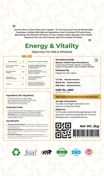 Doctors Rice Energy & Vitality - Fortified Rice for Kids & Athletes