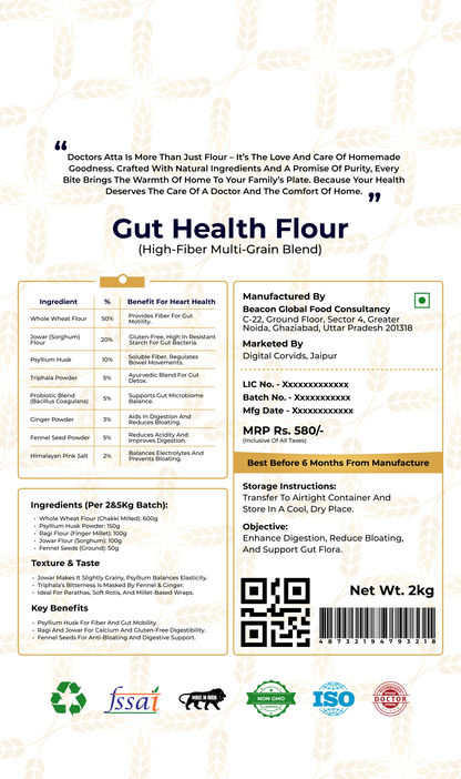 Gut Health Aata | High-Fiber Multi-Grain & Probiotic Blend