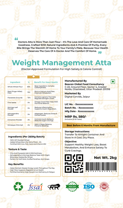 Weight Management Aata - Fiber-Rich Whole Wheat