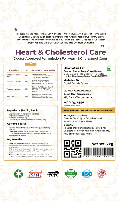 Doctors Rice Heart & Cholesterol Care - Black Rice & Flaxseed Blend