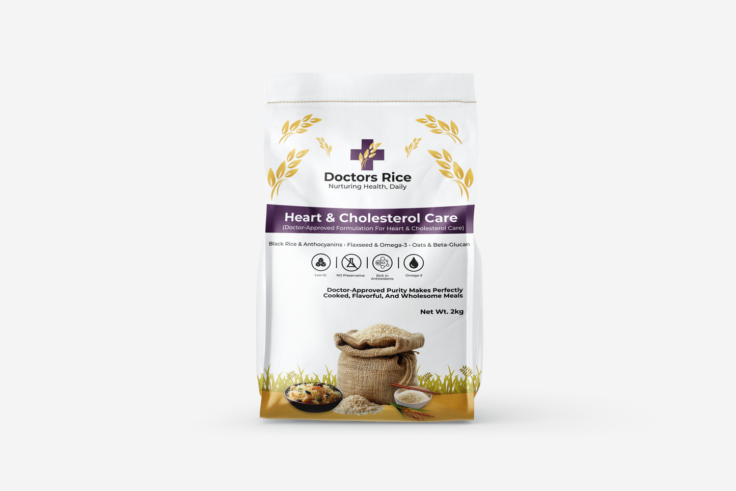 Doctors Rice Heart & Cholesterol Care - Black Rice & Flaxseed Blend
