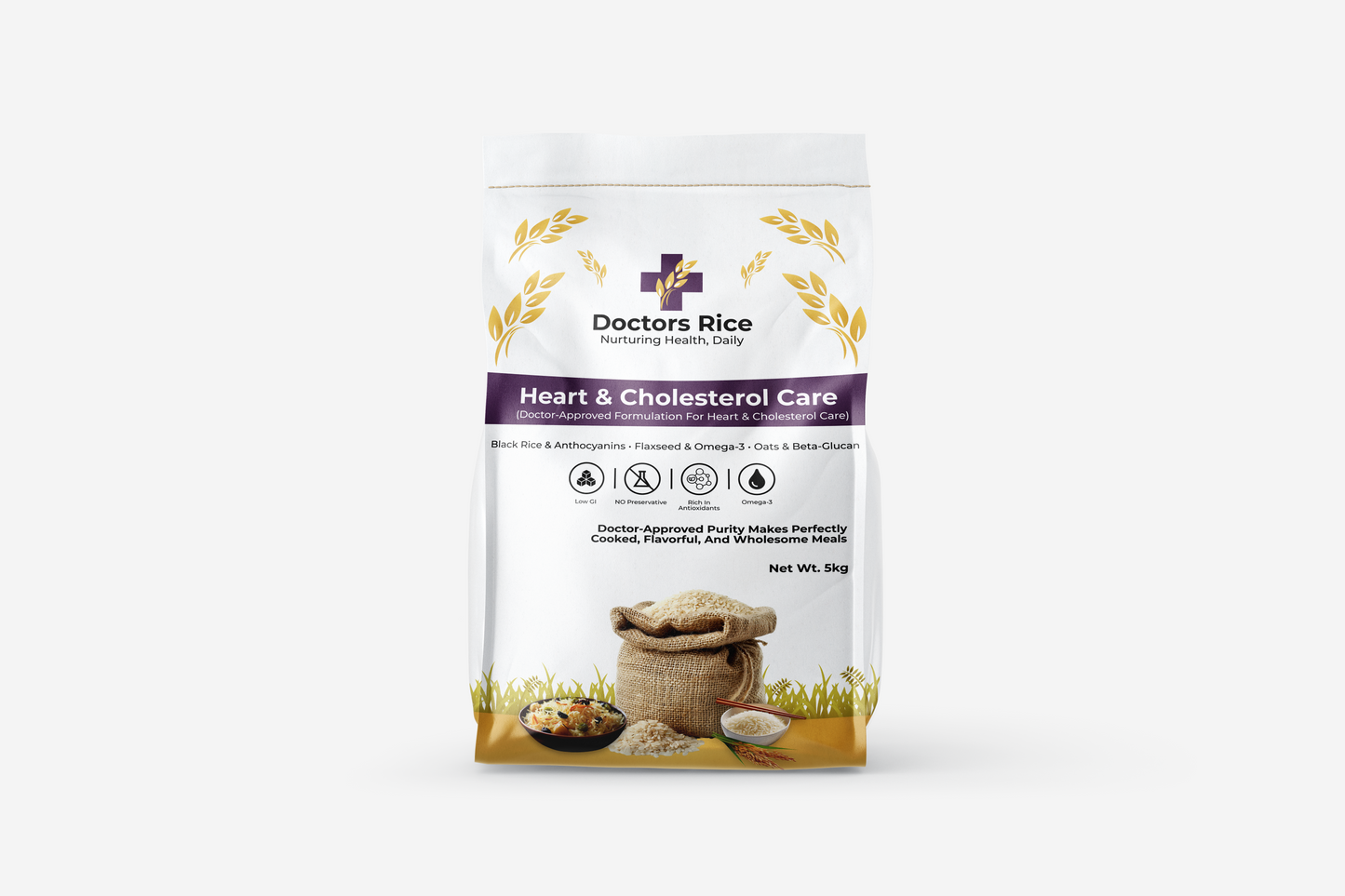Doctors Rice Heart & Cholesterol Care - Black Rice & Flaxseed Blend
